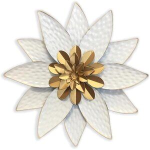 NEW Metal Flower Wall Art Decor,10" Rustic Modern Antique Floral Sculpture.